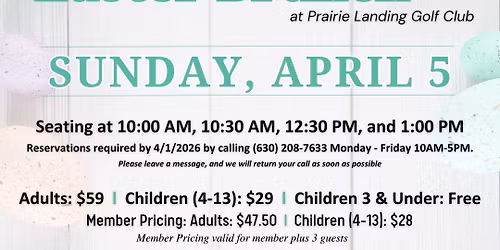 Easter Brunch at Prairie Landing Golf Club
