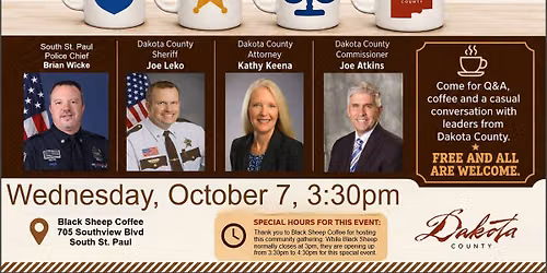 Coffee with Cops, County Attorney & Commissioner