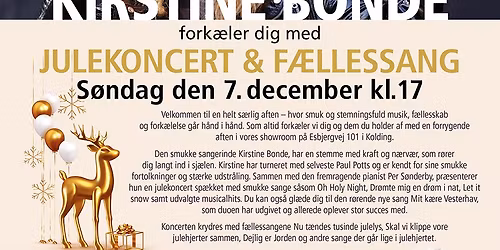 JULEKONCERT OG F\u00c6LLESSANG MED KIRSTINE BONDE