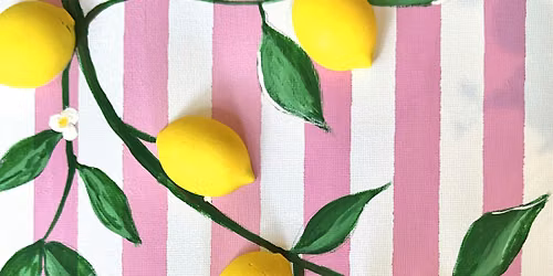 3D Lemon Canvas Painting craft workshop in Montgomery County, Md.