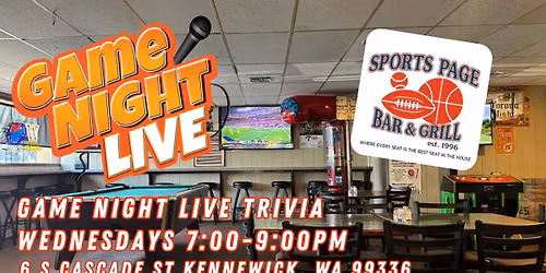 Game Night Live Trivia at Sports Page Bar & Grill