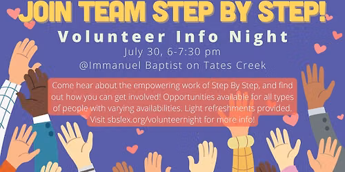 Step by Step Volunteer Info Night 2026