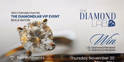2nd Anniversary VIP Event - Win 1.3c Pendant, Raffles, Refreshments, Exclusive Lab Grown Diamonds