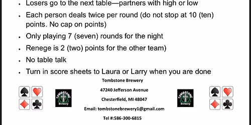 Euchre Night at Tombstone Brewery