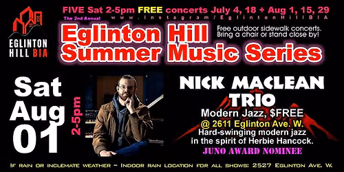 Free Jazz Concerts: Nick Maclean Trio