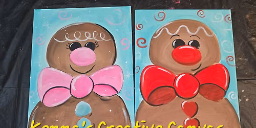 Gingerbread Family Paint (open to Public Kenna's Creative Canvas Studio) 