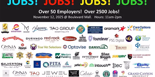 Las Vegas Job Fair- Over 50 employers!  Thousands of jobs!