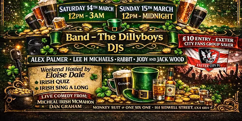 St Patrick\u2019s Weekender @ the monkey suit