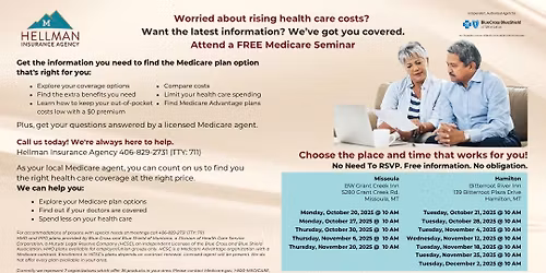 Hellman Insurance Medicare Seminar for 2026 BCBS Plans - Hamilton, MT