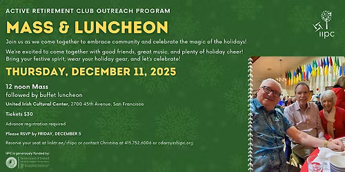 Active Retirement Mass and Luncheon | December 11, 2025