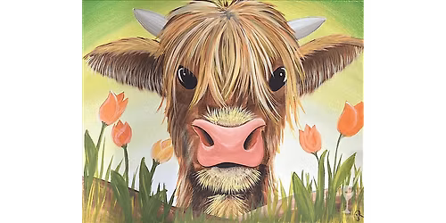 Highland Cow in Spring - Paint and Sip in New Braunfels | Classpop!\u2122