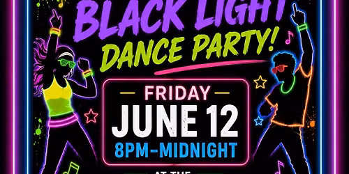 Blacklight Dance Party and music bingo