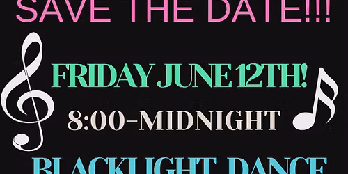 Blacklight Dance Party and music bingo