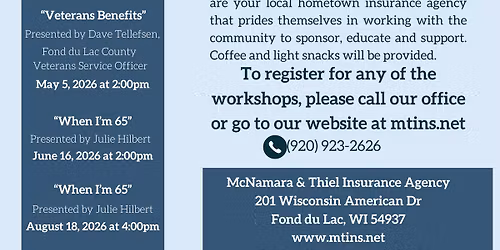 "When I'm 65" 2026 Educational Workshops Hosted by: Julie Hilbert