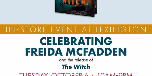 Celebrating Freida McFadden and the Launch of The Witch