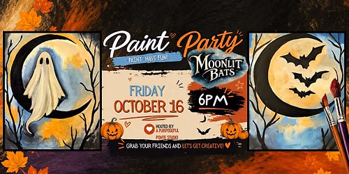 Halloween Paint and Sip in Louisville | Choose Your Ghost or Bat Painting