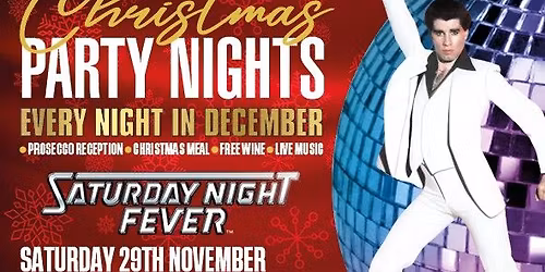 \ud83c\udfb6\u26a1\ud83e\udea9 Saturday Night Fever Christmas Party with Live Band W!RED at The Premier Suite Cannock