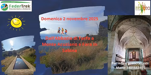 DALL'ABBAZIA DI FARFA AL MONTE ACUZIANO E FARA IN SABINA