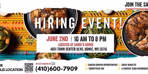 Hiring Event: New Annapolis Sardi's
