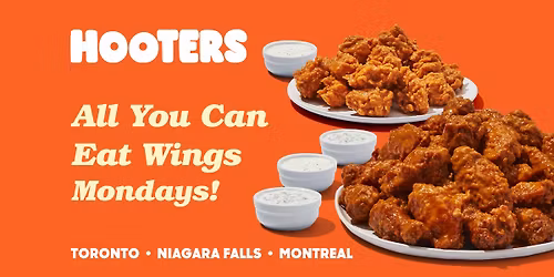 All You Can Eat Wings at Hooters every Monday!