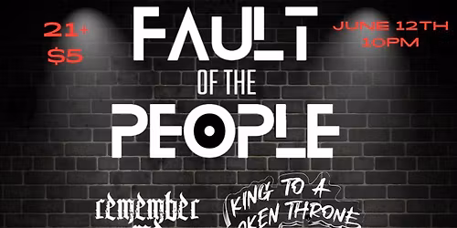 Metal Show @ Hardy's | Fault of the People WSG King To A Broken Throne, Remember Me & My Own Fate