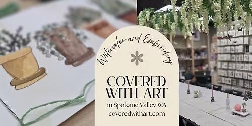 Watercolor Succulents and Embroidery Crossover