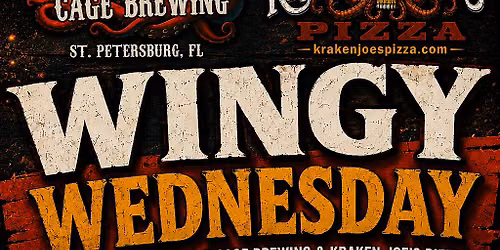 WINGY WEDNESDAY w\/ Brett Wilkins | WED AUG 12 | Cage Brewing, St. Pete