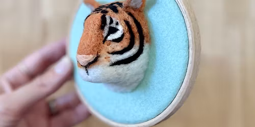Tiger Portrait Needle Felting Workshop