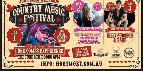 3 Day Country Music Fest hits Coffs Harbour June Long Weekend!
