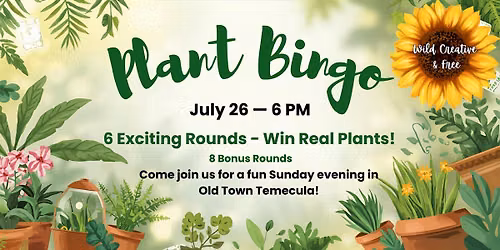 Plant Bingo In Temecula, CA drink included with ticket purchase