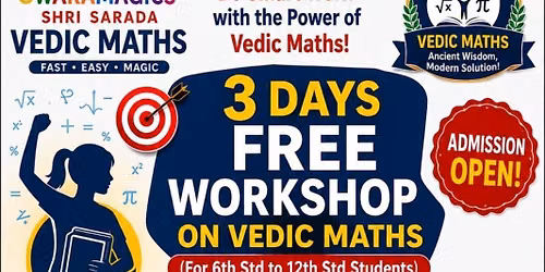 vedic maths 3 days free demo std 6th to 10th 
