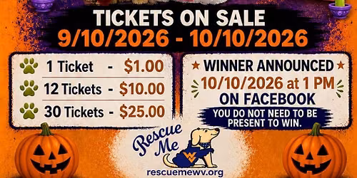 Rescue Me WV Barkin' Boo Raffle