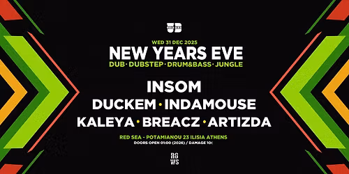 Urban Danja NYE \u2605 Dub\/ Dubstep\/ Drum&Bass\/ Jungle \u2605 Red Sea \u2605 Wed 31 Dec