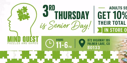 SENIOR DAY - 10% off your order