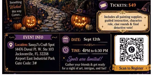 Murder Mystery Paint Party, Sept 12th, SassyJ's Craft Spot