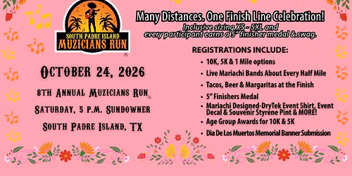 2026 South Padre Island Muzicians Run 10K-5K-1 Miler