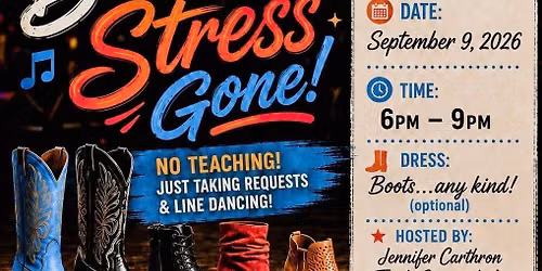 Arkansas Line Dance Community Social - Boots On\u2026Stress Gone!
