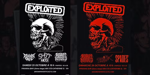 *samedi complet* The Exploited - 2 Soirs 2 Nights @ Piranha Bar - 25\/26 Octobre