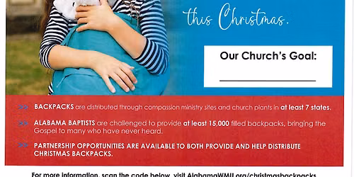 Christmas Backpacks Collection Week at the MBN Ministry Center