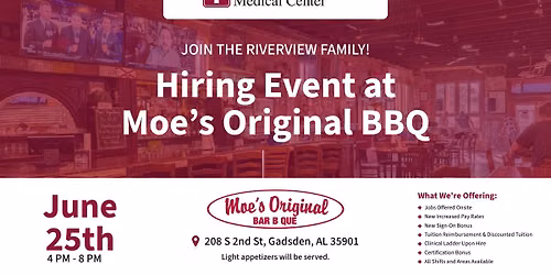Riverview Hiring Event at Moe's Original BBQ