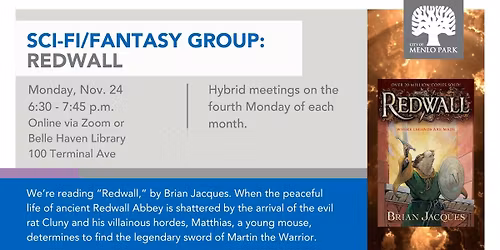 Sci-Fi Fantasy Book Group: Redwall, by Brian Jacques