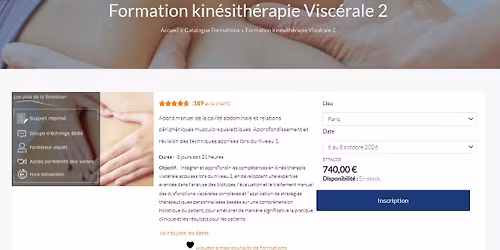 Formation Kin\u00e9sith\u00e9rapie Visc\u00e9rale \u2013 Niveau 2