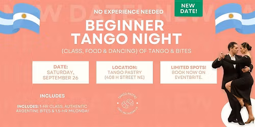 No Experience Needed: Beginner Tango Night (Class, Food & Dancing) (Sep 26)