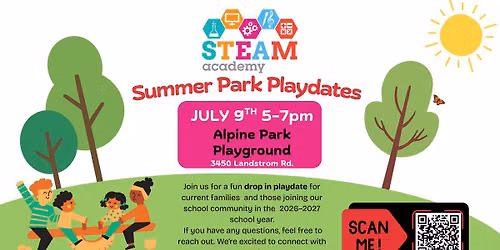 STEAM Summer Park Playdate- Alpine Park: July 9th