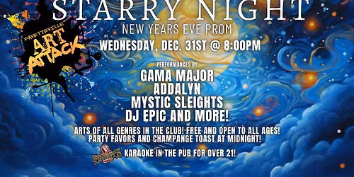 Art Attack's Starry Night New Year's Eve Prom on Wednesday, December 31st at Paddy's!