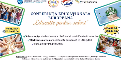 Conferin\u021b\u0103 european\u0103 online \u201eEduca\u021bie pentru valori\u201d