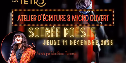 Soir\u00e9e slam & po\u00e9sie avec Eden Rioux-Turcotte