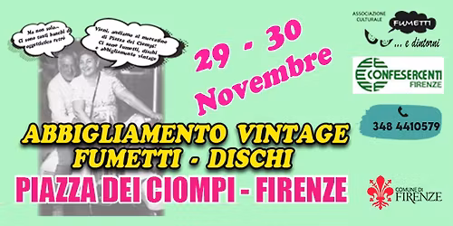 MERCATO VINTAGE: ABBIGLIAMENTO \u2022 DISCHI \u2022 FUMETTI