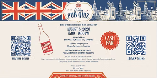 British Pub Quiz Night - Purchase Tickets in Advance