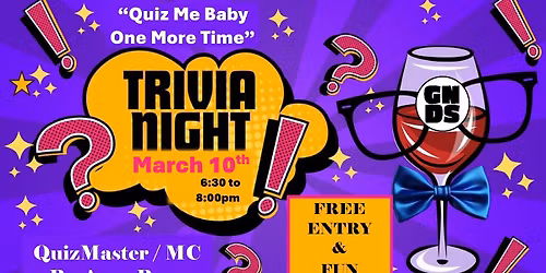 "Quiz Me Baby One More Time..." Trivia Night 